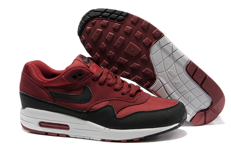 Nike Air Max 87 For Mens Wine Red Black Shoes